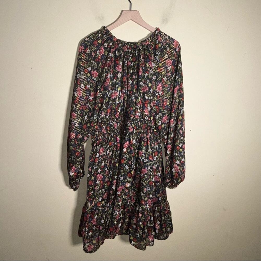 OLD NAVY floral metallic knee length empire waist holiday plus size dress 2X - Picture 6 of 6